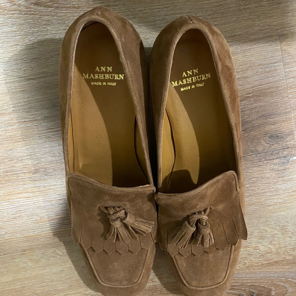 Ann Mashburn Suede Loafers-Camel Size 8